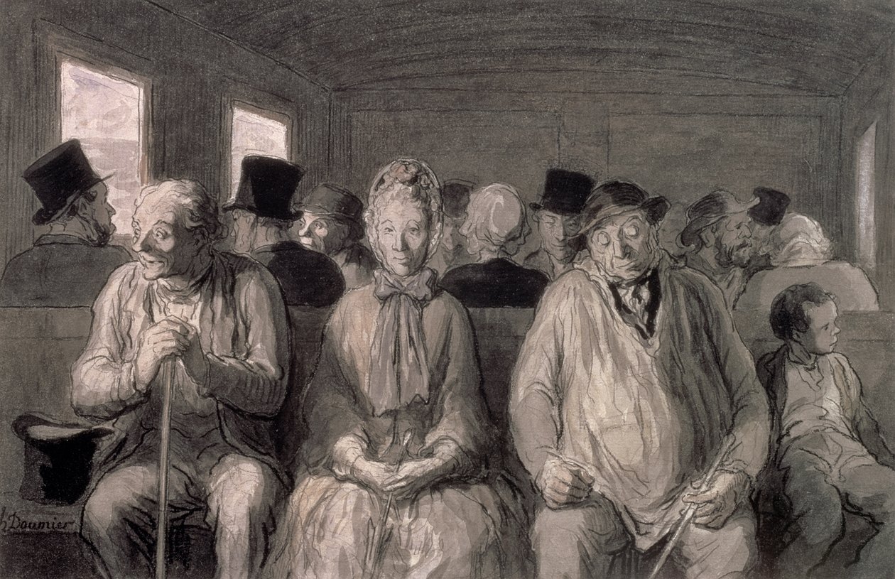 Il vagone di terza classe | Honoré Daumier | Stampa d'arte